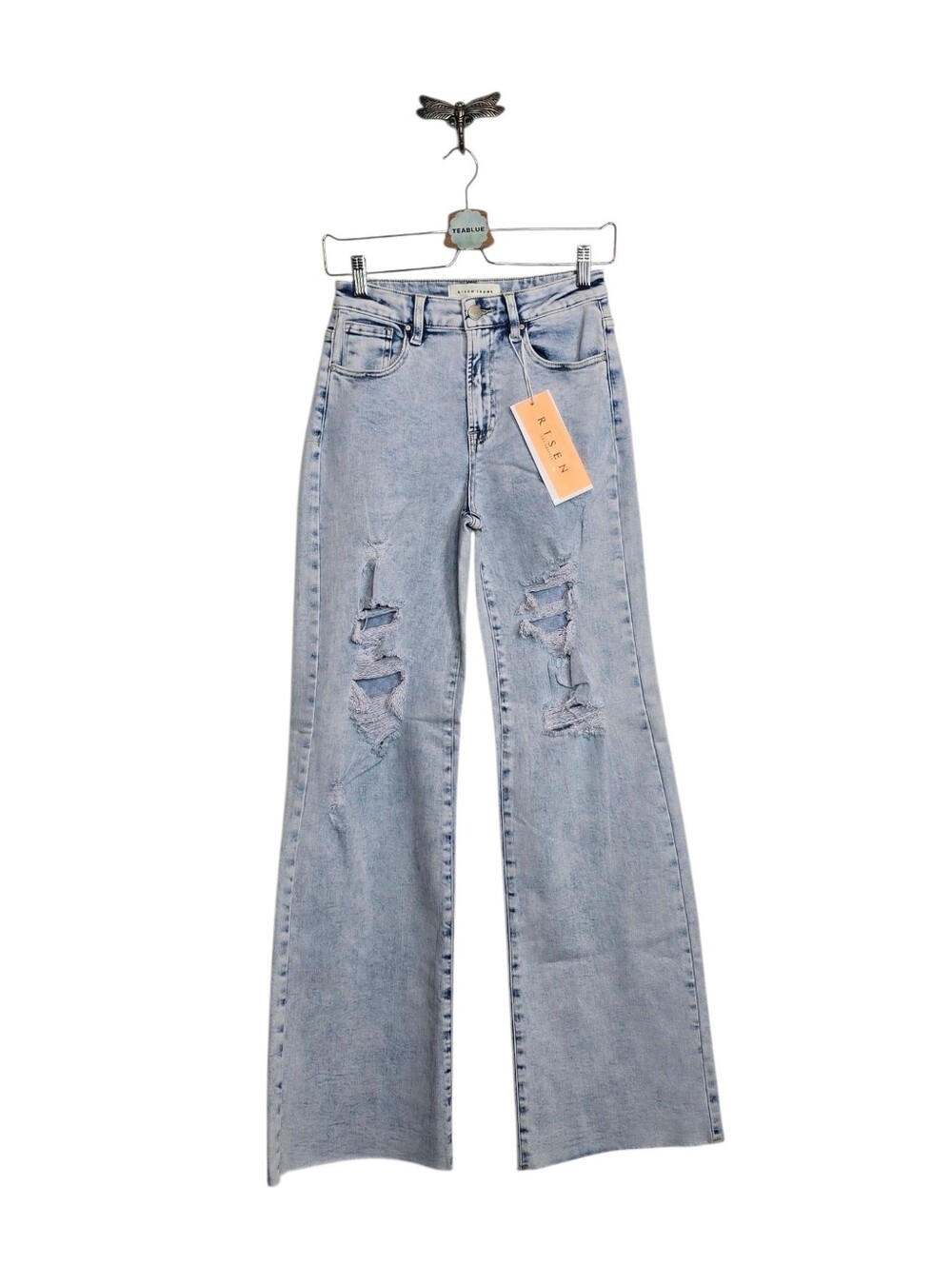 Risen Jeans Georgia - Light Wash Wide Leg Long Tall Inseam 3/26 NWT - Picture 3 of 15